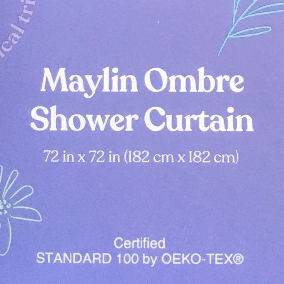 new Wild Sage 72"x72" Maylin Ombre 100% Cotton Shower Curtain in Cool Blues - Picture 4 of 10